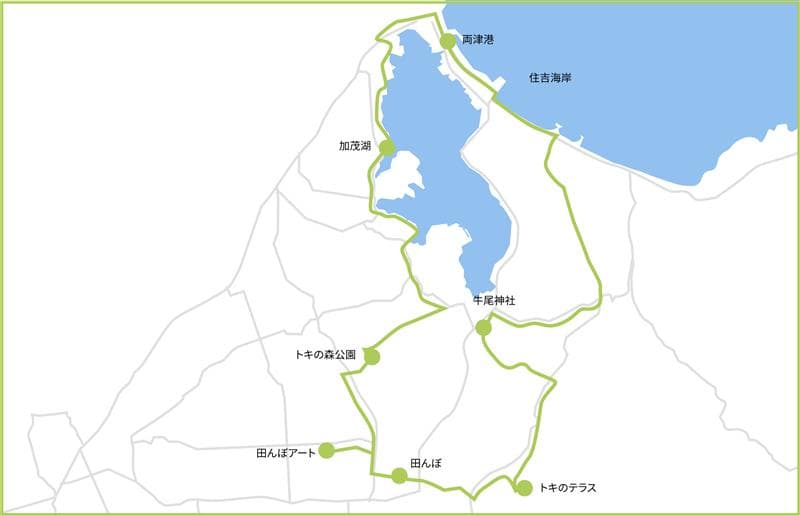 田んぼの中でトキ探しコース